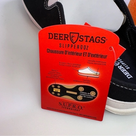 DEER STAGS Men\'s Slipperooz Spike Slip On Slipper Black 12M main image 9